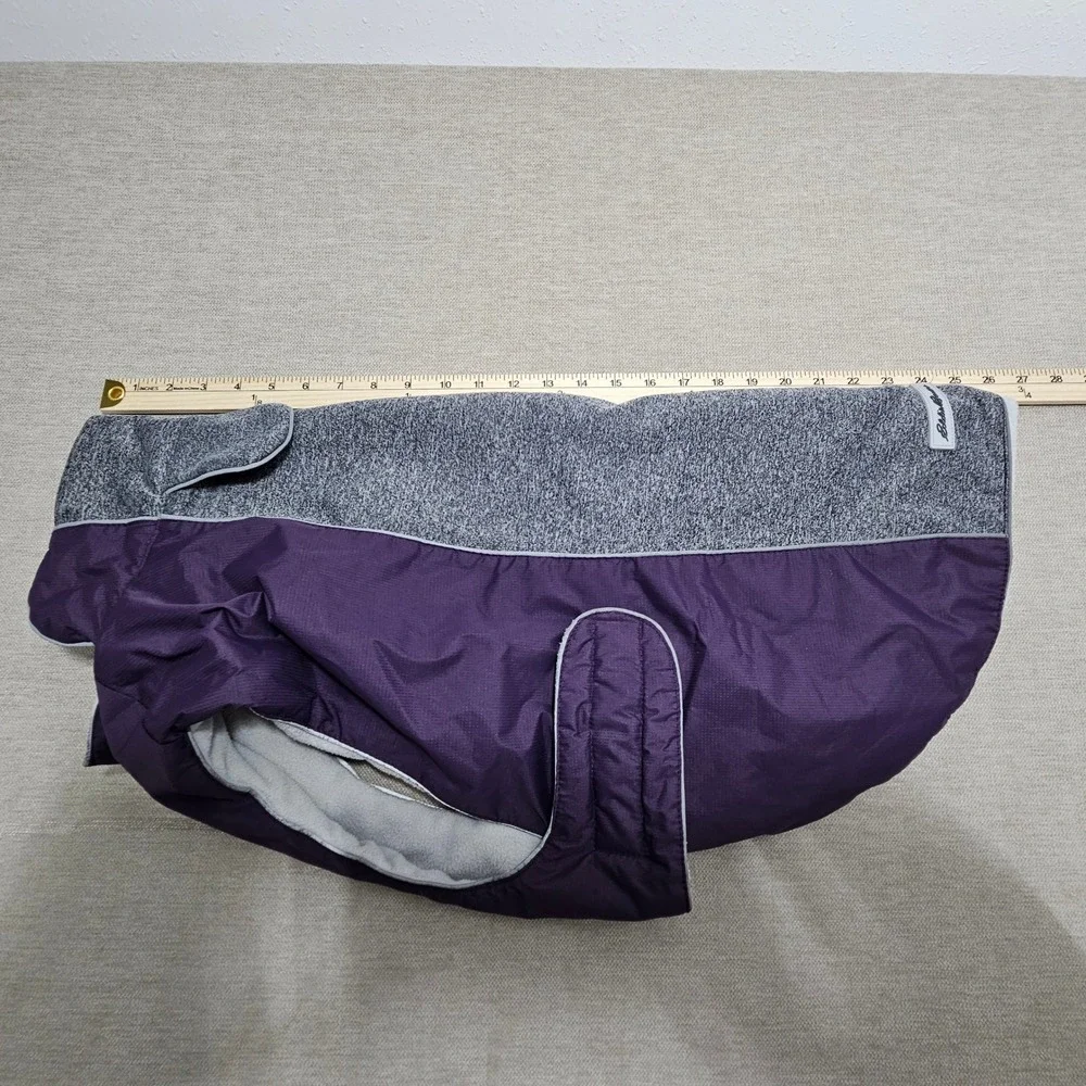 Eddie Bauer Pet Purple Fleece Lined Dog Vest Jacket Reflective Trim Large
